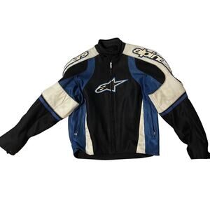 Alpinestars Men’s Textile Mesh Motorcycle Jacket Size Small S  Black/Blue Vented